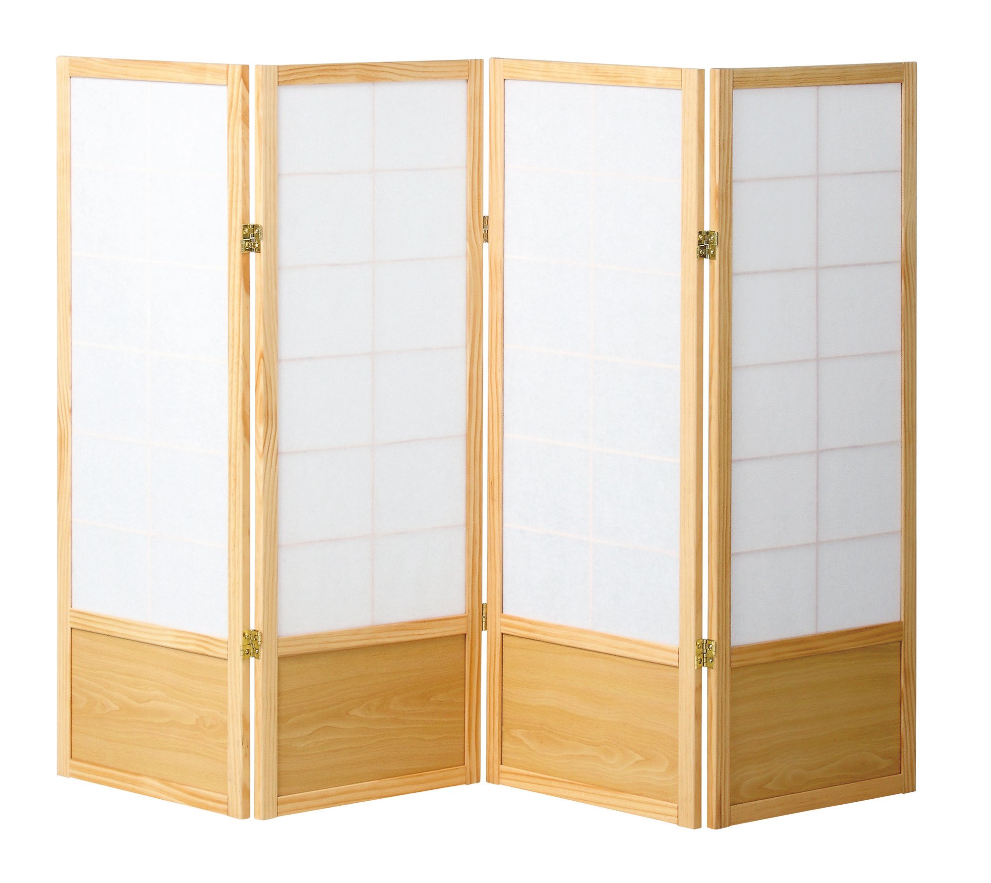 パーテーション 和風 衝立て 高さ148cm 4連 ラタン　グレー　軽量折り畳み Amazon｜[ZYACOFVE] パーテーション 間仕切り おしゃれ 4連 和風